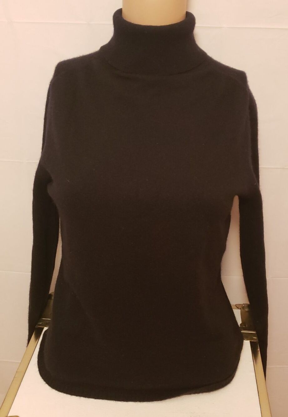 Women's State Ments 100 % Cashmere Turtleneck Sweater Black Sz M Preowned Exc